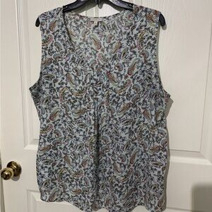 Talbots Multicolor Paisley Sleeveless Blouse